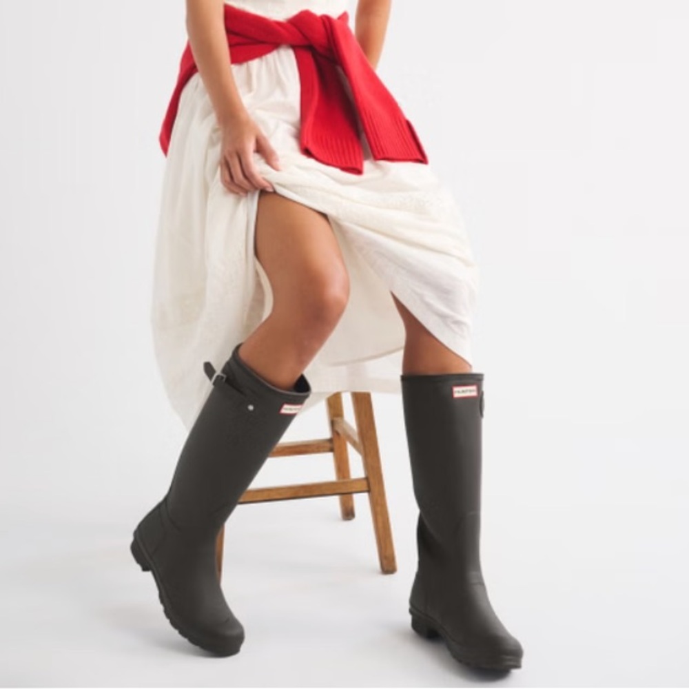 Hunter Tall Boots or Wellies in Black Matte. Size 8 or 39